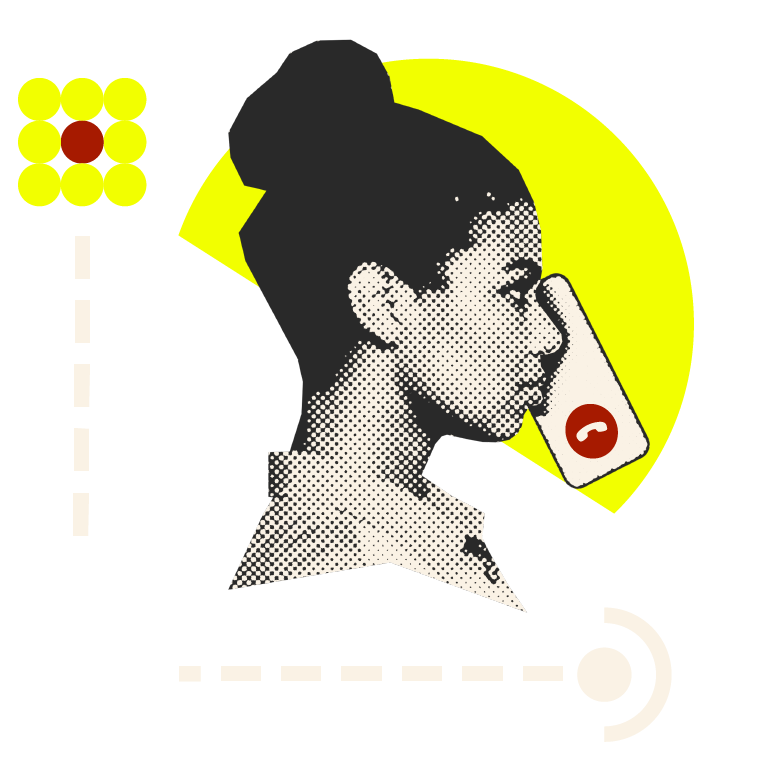 Callout icon - a girl making a call on a mobile