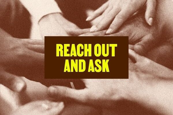 Hands coming together in a circle in brown sepia